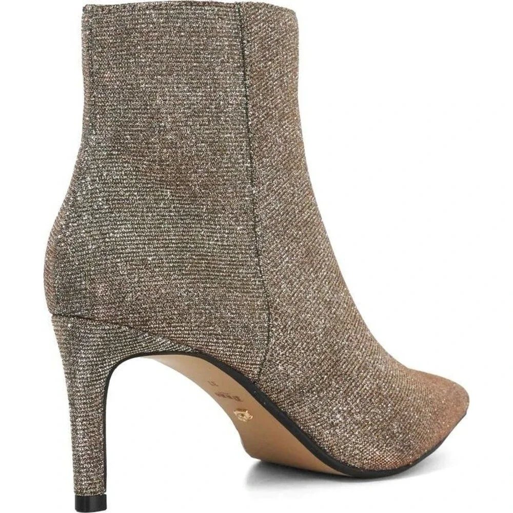Eloquii silver platinum bling sparkly glitter Chelsea Ankle boots size 9 WIDE - Picture 3 of 15